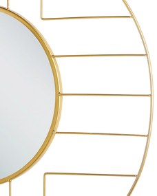 Nástenné zrkadlo guľaté ø 60 cm zlaté HESDIN Beliani