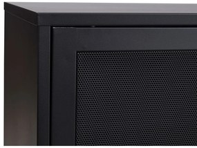 Čierna kovová komoda s posuvnými dverami 160x75x46 cm Veep – Unique Furniture