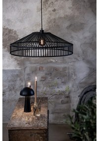 Čierne závesné svietidlo s bambusovým tienidlom ø 70 cm Tapa – Markslöjd