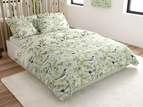 Bavlnené obliečky FLORIBIRD POLY zelené Rozmer obliečky: 70 x 90 cm | 140 x 200 cm