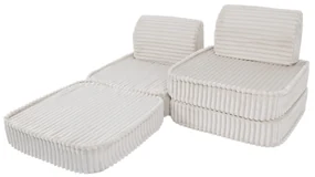 MeowBaby® Churros detská pohovka Basic, Cotton Candy White