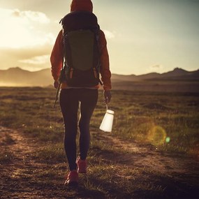 Bielo-hnedá LED stolová lampa (výška 20 cm) Bruno – Fischer &amp; Honsel