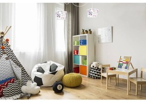 Detské závesné svietidlo Diamond Spider, 2x biele textilné tienidlo so vzorom