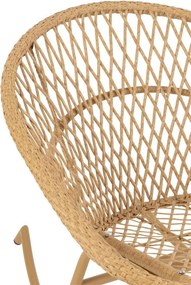 Béžové ratanové hojdacie kresielko Zayo Beige - 118*82*78 cm