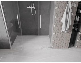 Mexen Velar Duo, posuvné dvere do otvoru 140x200 cm, 8mm číre sklo, chrómový profil, 871-140-000-02-01