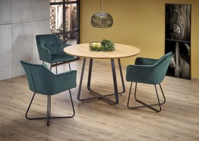 AKCIA Čierny jedálenský stôl s dubovou doskou NOCTURNE 120x120 II. akosť