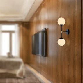 Čierne nástenné svietidlo Squid Lighting Kruva, dĺžka 58 cm