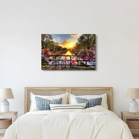 Obraz - Východ slnka v Amsterdame (90x60 cm)