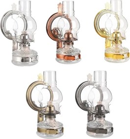 Brilagi - Petrolejová lampa so zrkadlom MERLIN medená/patina