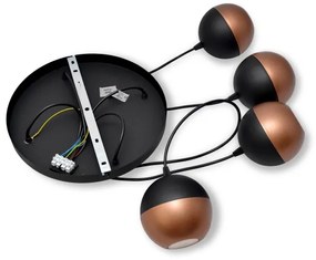 LED Luster na lanku MIDWAY 4xGU10/4,8W/230V čierna/medená