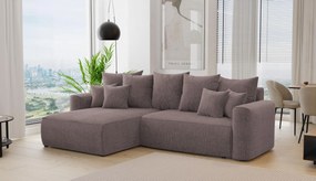 Rohová sedačka Baria (L) (tmavohnedá). Akcia -20%. Vlastná spoľahlivá doprava až k Vám domov. 1133083