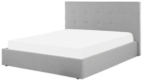 Čalúnená posteľ s úložným priestorom 160 x 200 cm sivá LORIENT Beliani