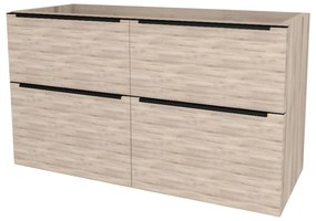 Mereo, Mereo Mailo, kúpeľňová skrinka 121 cm, čierne madlo, Multidecor, Dub Kronberg svetlý, MER-CN593SBDKRS
