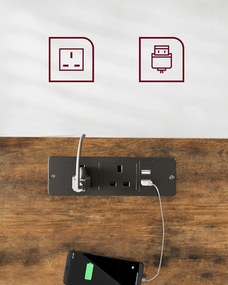 Výškovo nastaviteľný elektrický pracovný stôl Vasagle Pomeras hnedý/čierny