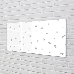 Nástenný panel  šedej vtákov 100x50 cm