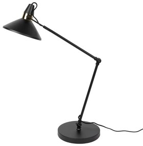 Čierna stolová lampa s kovovým tienidlom (výška 70 cm) Jona – White Label