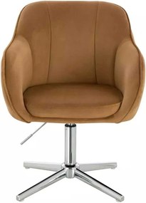 LuxuryForm DESIGN Stolička AVOLA VELUR na striebornom kríži - medová