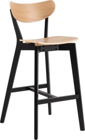 ROXY Dub Prírodný / Čierna Konštrukcia – DREVENÁ BAROVÁ STOLIČKA DO KUCHYNE, OBÝVAČKY A REŠTAURÁCIE V ŠTÝLE RETRO