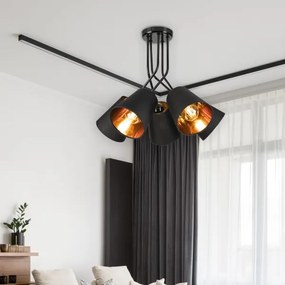 Luster na tyči IRMA 5xE27/60W/230V čierna