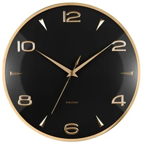Karlsson 6017BK dizajnové nástenné hodiny čierne,priemer  40 cm