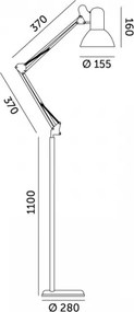 Flexibilná stojacia lampa AURIQ 1xE27/60W/230V 184 cm čierna