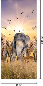 Fototapeta na dvere - Africké zvieratá (95x205cm)