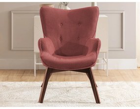 Červené menčestrové kreslo Niko – Ropez