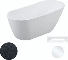 Besco Akrylátová voľne stojaca vaňa Melody Glam G 150x80 (170x80) BESCO-Typ výpuste: Click-Clack s prepadom, čierna, BESCO-Rozmery: 170x80, BESCO-Far…