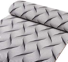 Biante Dekoračný obdĺžnikový obrus PML-042 Čierno-biele vlnenie 50x100 cm
