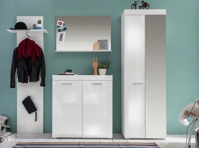 Skriňa so zrkadlom Amanda 127, lesklá biela