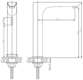 CREAVIT CREAVIT, Stojánková senzorová batéria vysoká 230V AC / 6V DC (4xAA), chróm, BT.ES6500