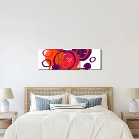 Obraz - Motív s kruhmi v teplých farbách (s hodinami) (90x30 cm)