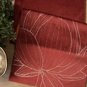 Dekorstudio Elegantný zamatový behúň na stôl BLINK 12 tehlový Rozmer behúňa (šírka x dĺžka): 35x180cm