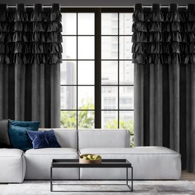 ZATEMŇOVACÍ ZÁVES NA KRÚŽKOCH AURA 140X250 CM ČIERNA