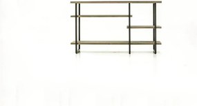 Konferenčný stolík Flow 140 cm z masívu hnedý/grafit