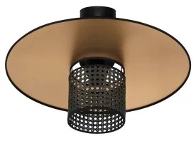 Duolla - Prisadený luster TOKYO RATTAN 1xE27/15W/230V pr. 50 cm zlatá/čierna