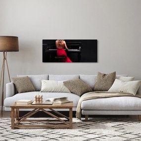 Obraz ženy hrajúce na klavír (120x50 cm)