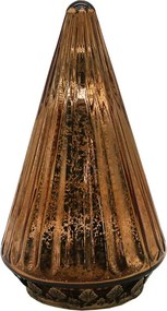 Medený sklenený dekoračný svietiaci stromček LED Tree - Ø 11*19 cm