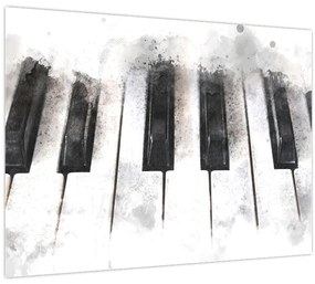 Sklenený obraz - Piano, aquarel (70x50 cm)