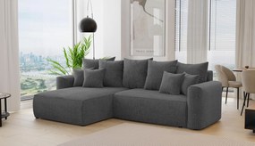 Rohová sedačka Baria (L) (tmavosivá). Akcia -20%. Vlastná spoľahlivá doprava až k Vám domov. 1133091