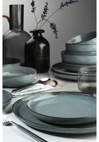 16-dielna jedálenská súprava, sivá/porcelán