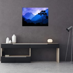Sklenený obraz - Nočné nebo v Nepále (70x50 cm)