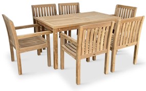 Noela Záhradný teakový set Garden I + 6x kreslo Kingsbury