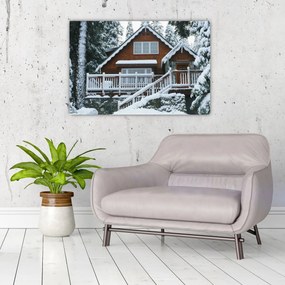 Obraz - Drevená chata (90x60 cm)