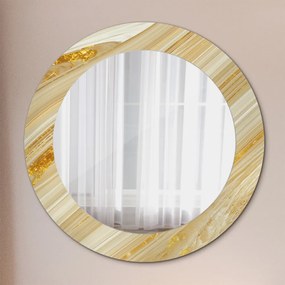 Okrúhle ozdobné zrkadlo Zlatý abstrakt fi 60 cm