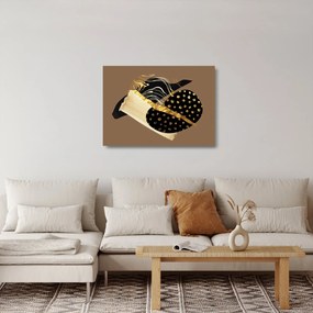 Sklenený obraz - Abstrakcia golden brown N⁰1 (70x50 cm)