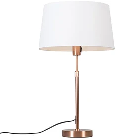 Stolná lampa medená s bielym tienidlom 35 cm nastaviteľná - Parte