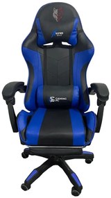 JAKS Herná stolička modrá eko koža FG02