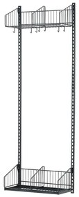 Nástenný vešiak so stojanom na topánky TRÅD, základná sekcia, 600x2000 mm, tmavošedá