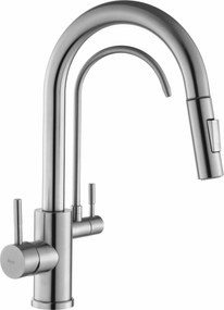 Rea Eco Fresh, drezová batéria s výtokom pre filter pitnej vody, brúsená oceľ, REA-B7563